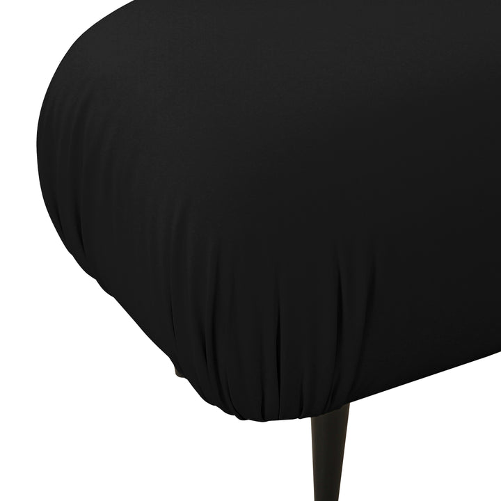 American Home Furniture | TOV Furniture - Adalynn Black Vegan Leather Bench