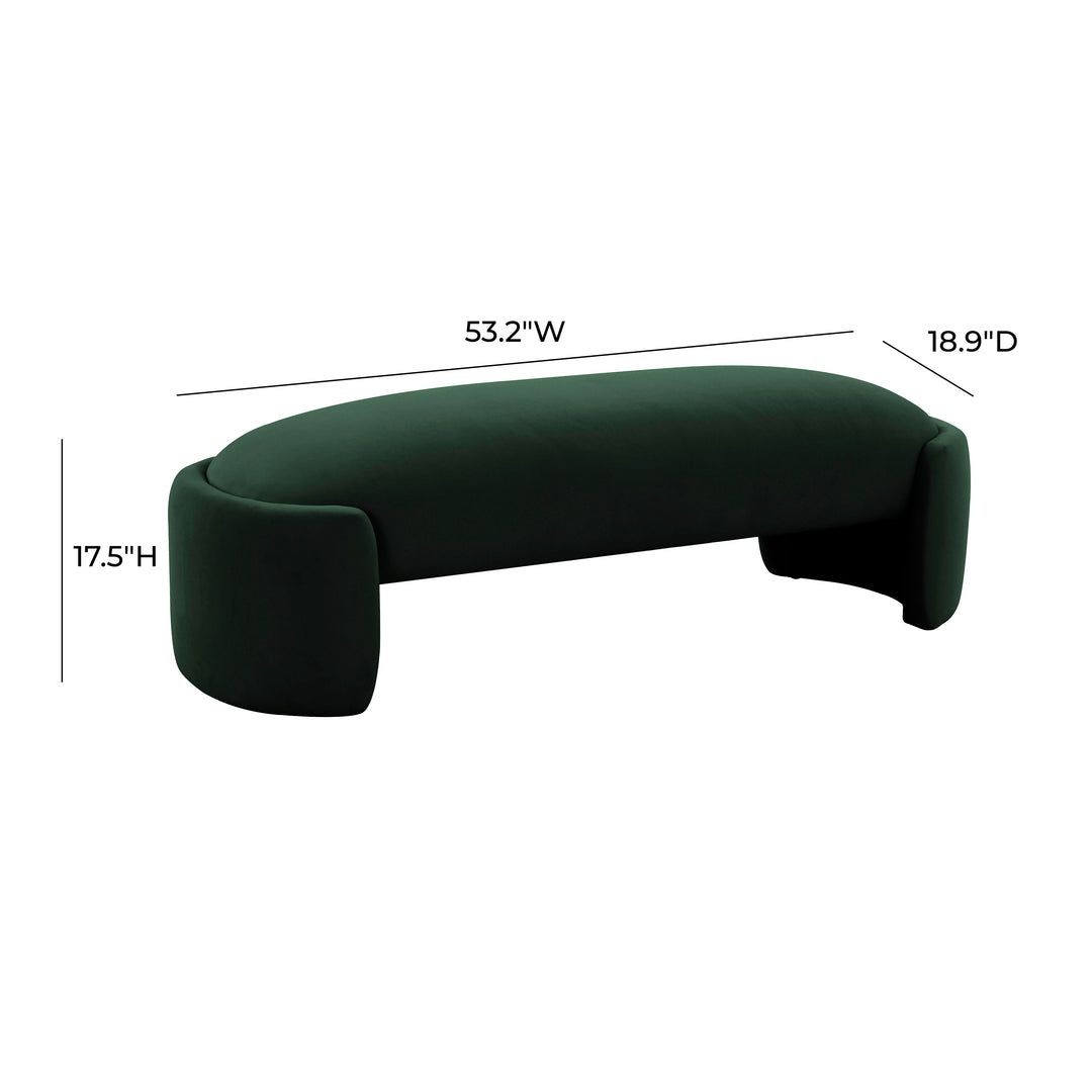 American Home Furniture | TOV Furniture - Toledo Forest Green Velvet Bench