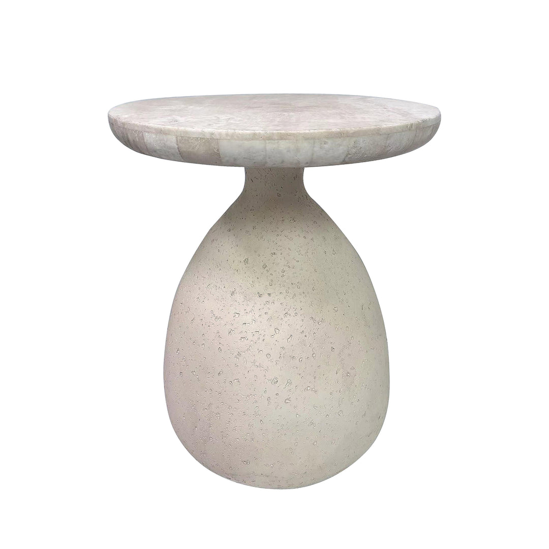 American Home Furniture | TOV Furniture - Gina Cream Travertine Side Table