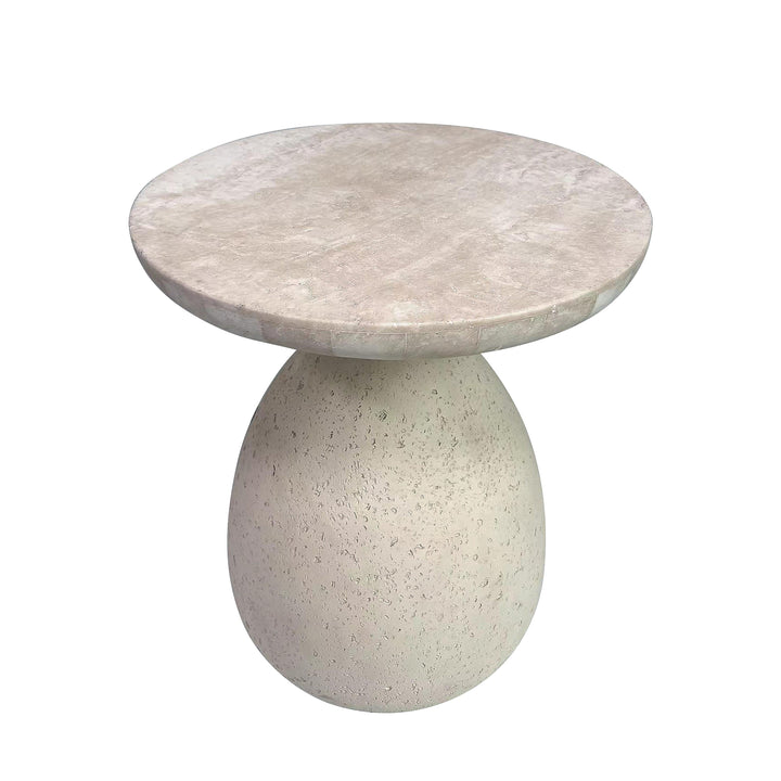 American Home Furniture | TOV Furniture - Gina Cream Travertine Side Table