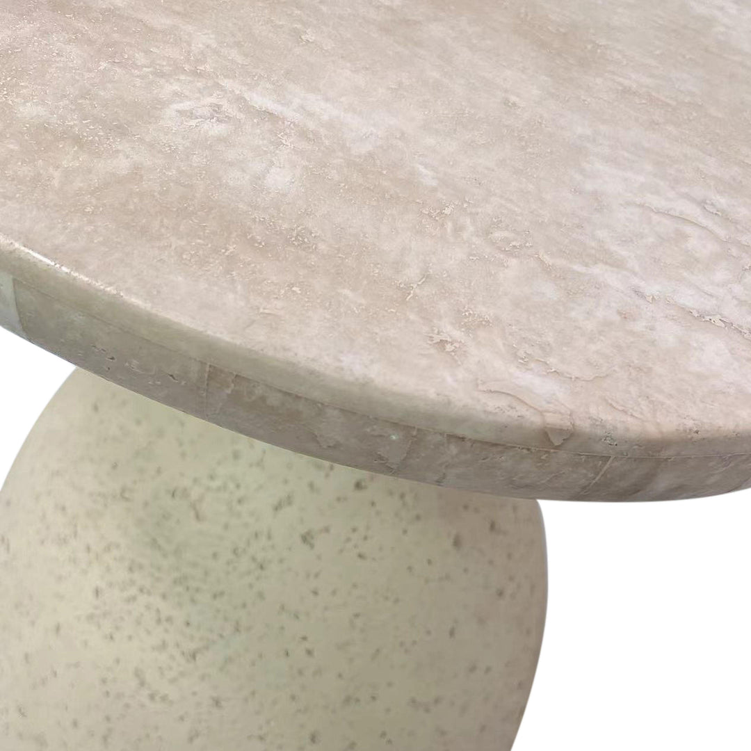 American Home Furniture | TOV Furniture - Gina Cream Travertine Side Table