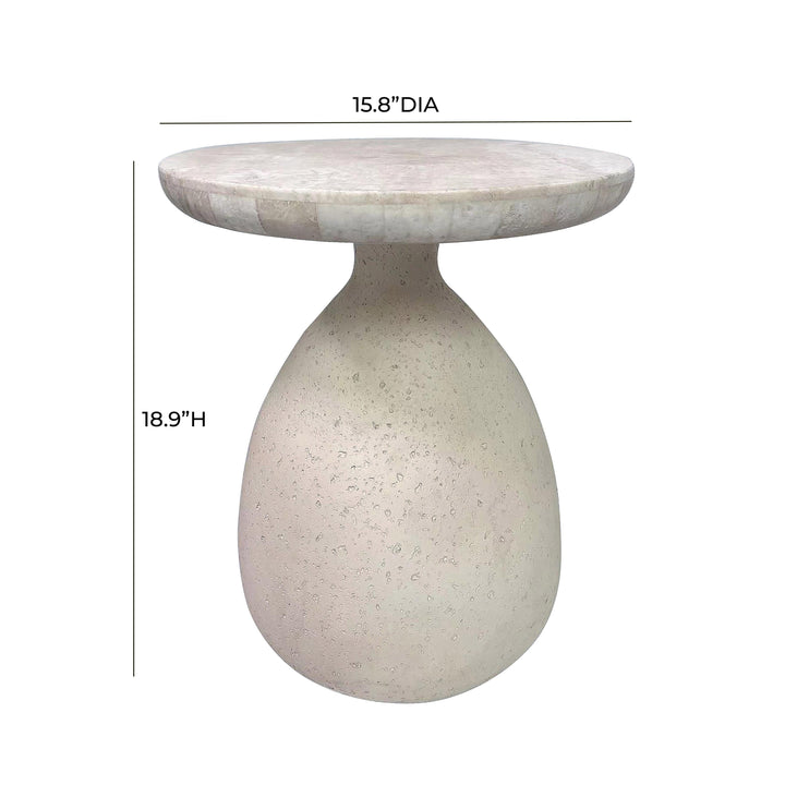 American Home Furniture | TOV Furniture - Gina Cream Travertine Side Table