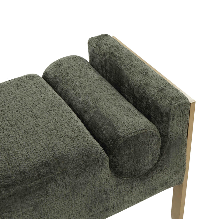 American Home Furniture | TOV Furniture - Ines Green Textured Velvet Bench