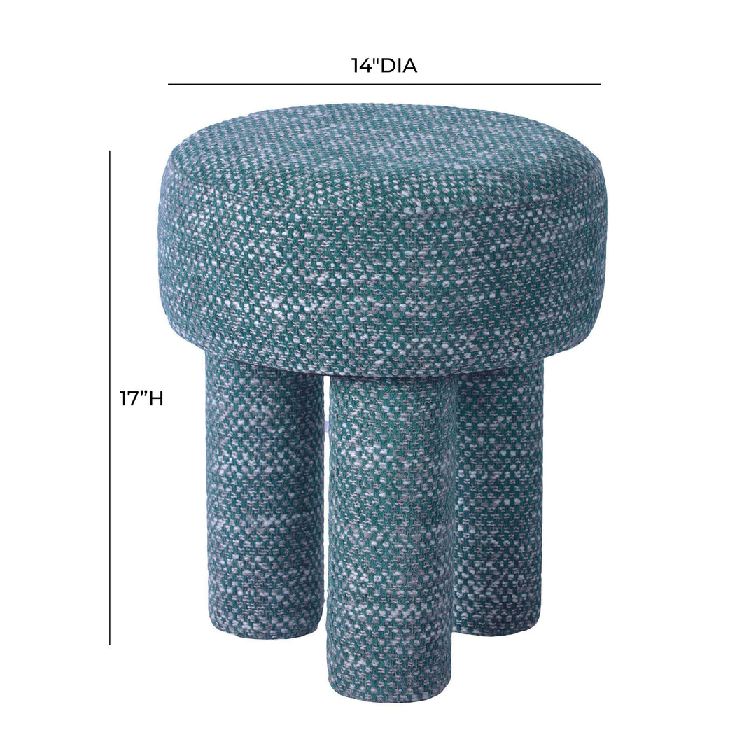 American Home Furniture | TOV Furniture - Claire Teal Knubby Stool