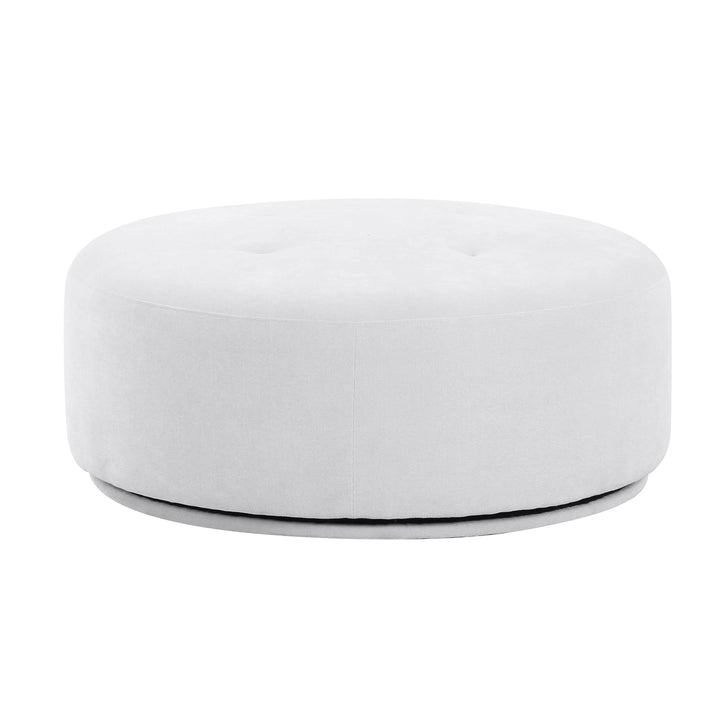 American Home Furniture | TOV Furniture - Fickle Grey Velvet Swivel Ottoman