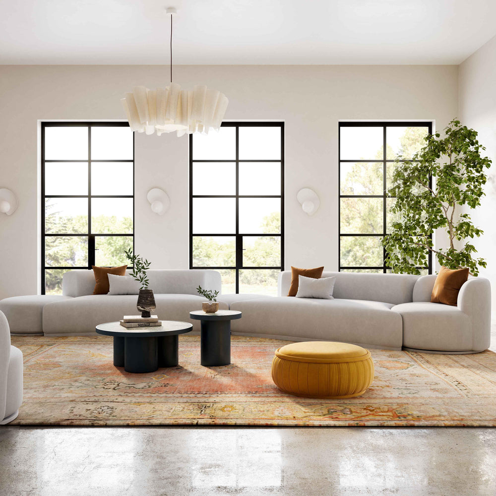 American Home Furniture | TOV Furniture - Fickle Grey Velvet Swivel Ottoman