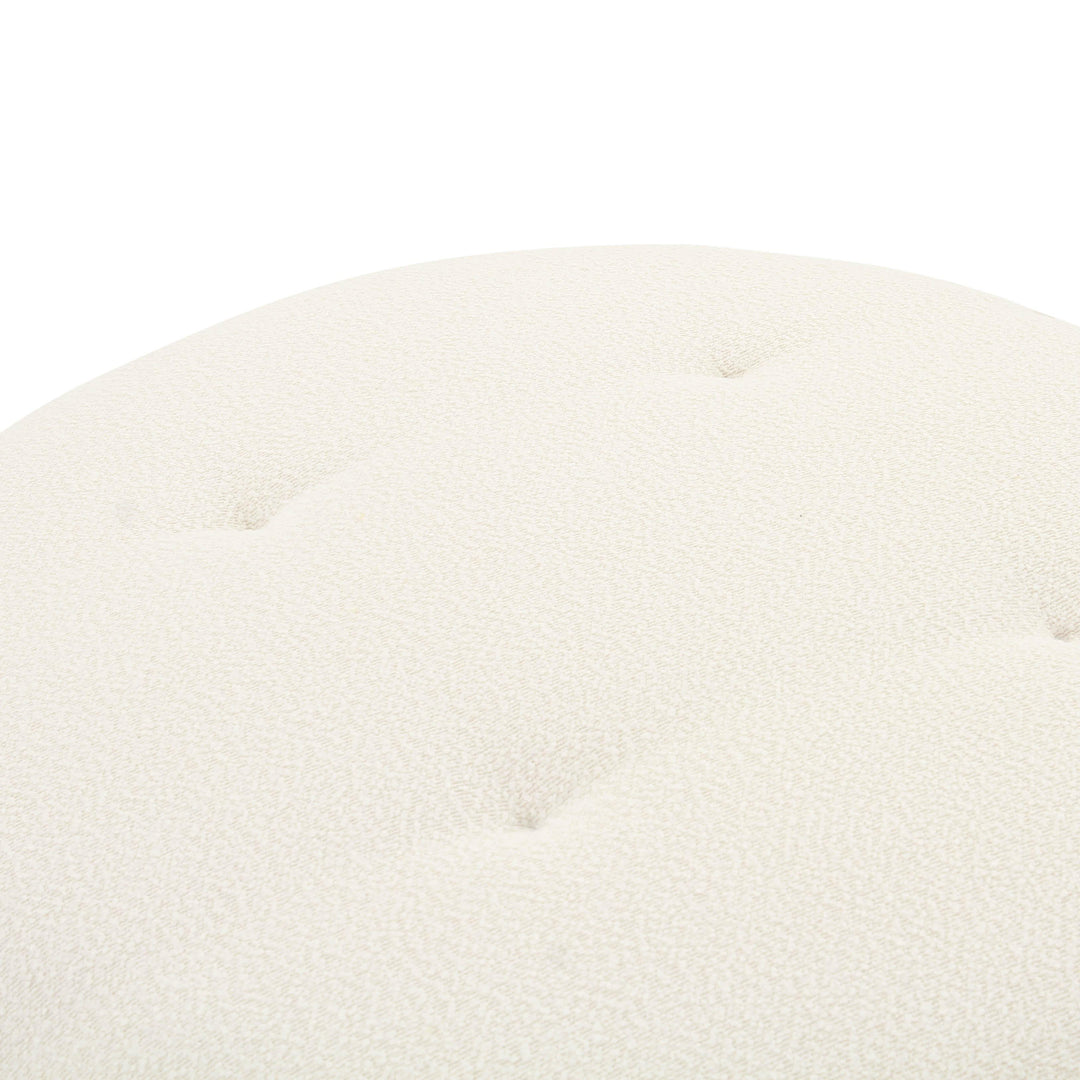 American Home Furniture | TOV Furniture - Fickle Cream Boucle Swivel Ottoman