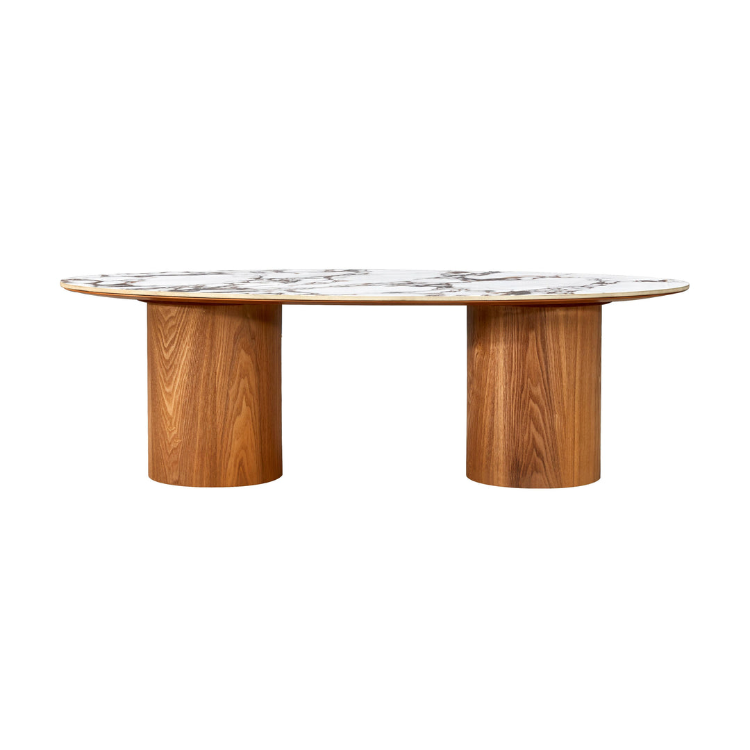 American Home Furniture | TOV Furniture - Tamara Marble Ceramic Oval Coffee Table