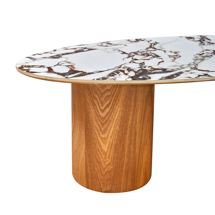 American Home Furniture | TOV Furniture - Tamara Marble Ceramic Oval Coffee Table