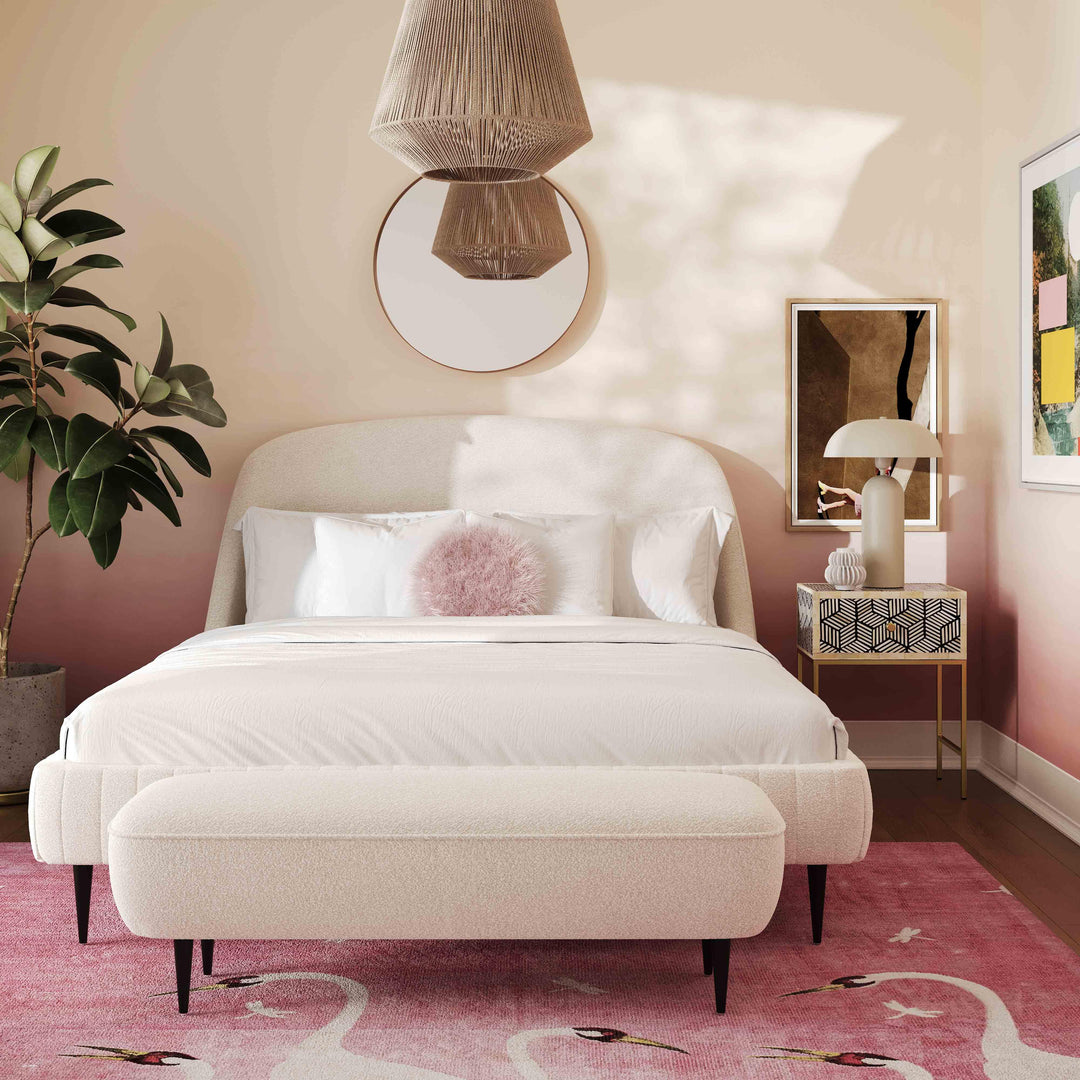 TOV Furniture Denise Cream Boucle Bench BENCHES