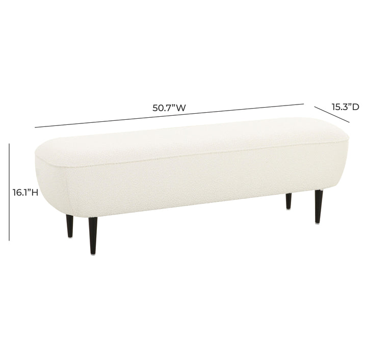 TOV Furniture Denise Cream Boucle Bench BENCHES