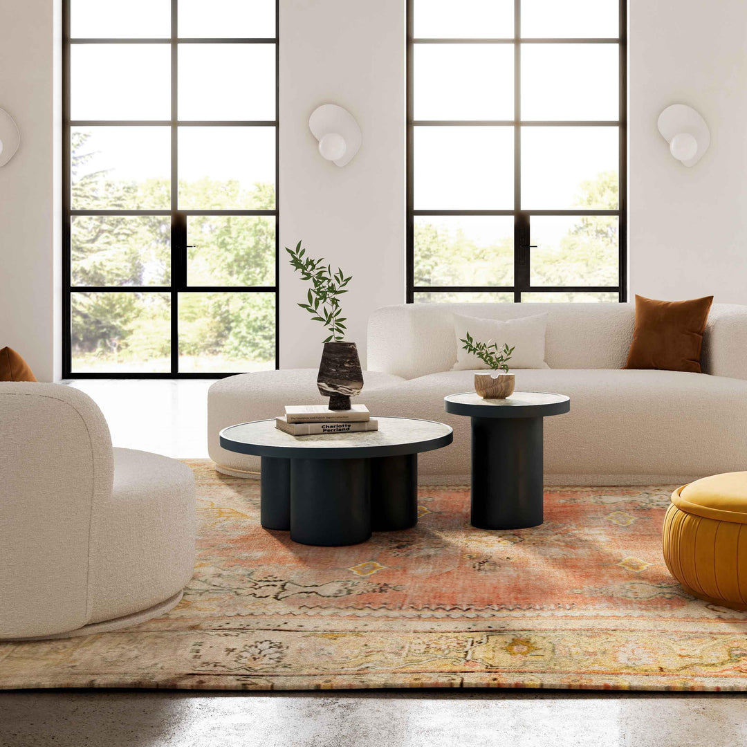 TOV Furniture Nautilus Antique Silver Mirrored Coffee Table COFFEE TABLES