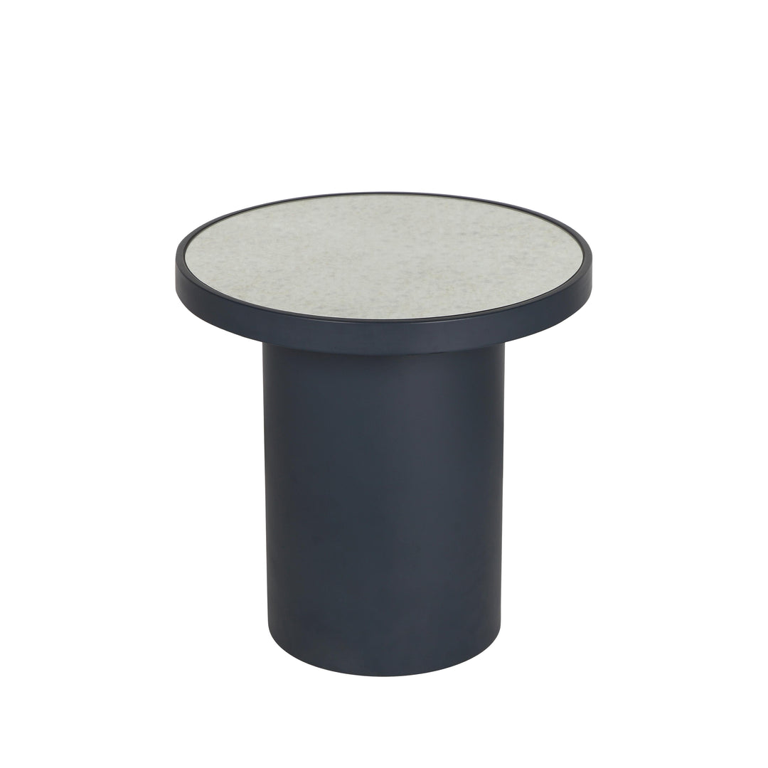 TOV Furniture Nautilus Antique Silver Mirrored Side Table ACCENT TABLES