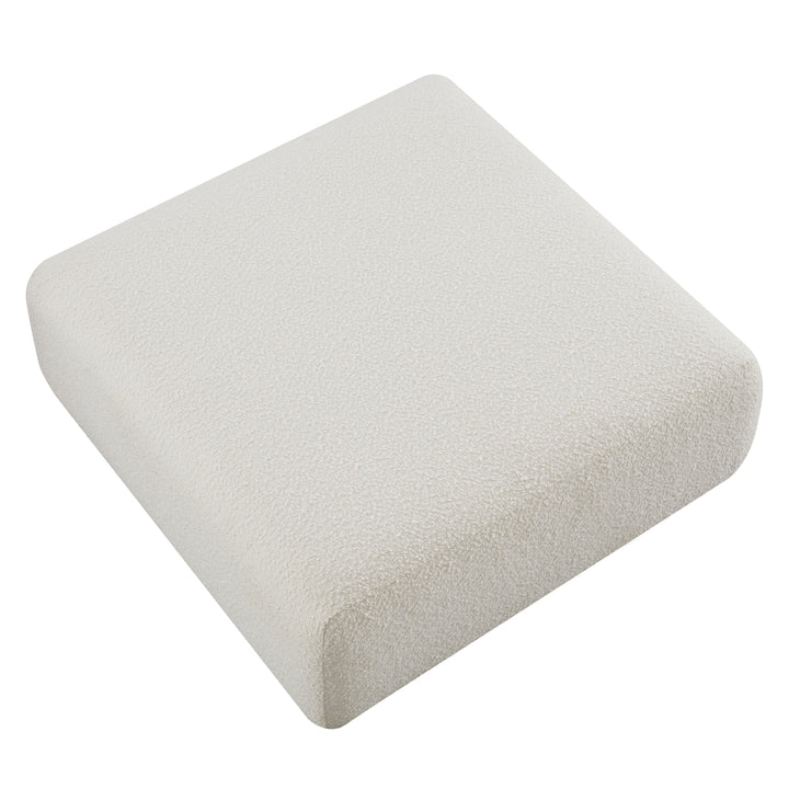 American Home Furniture | TOV Furniture - Hangover Cream Boucle Ottoman