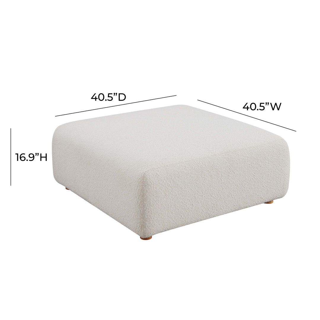 American Home Furniture | TOV Furniture - Hangover Cream Boucle Ottoman