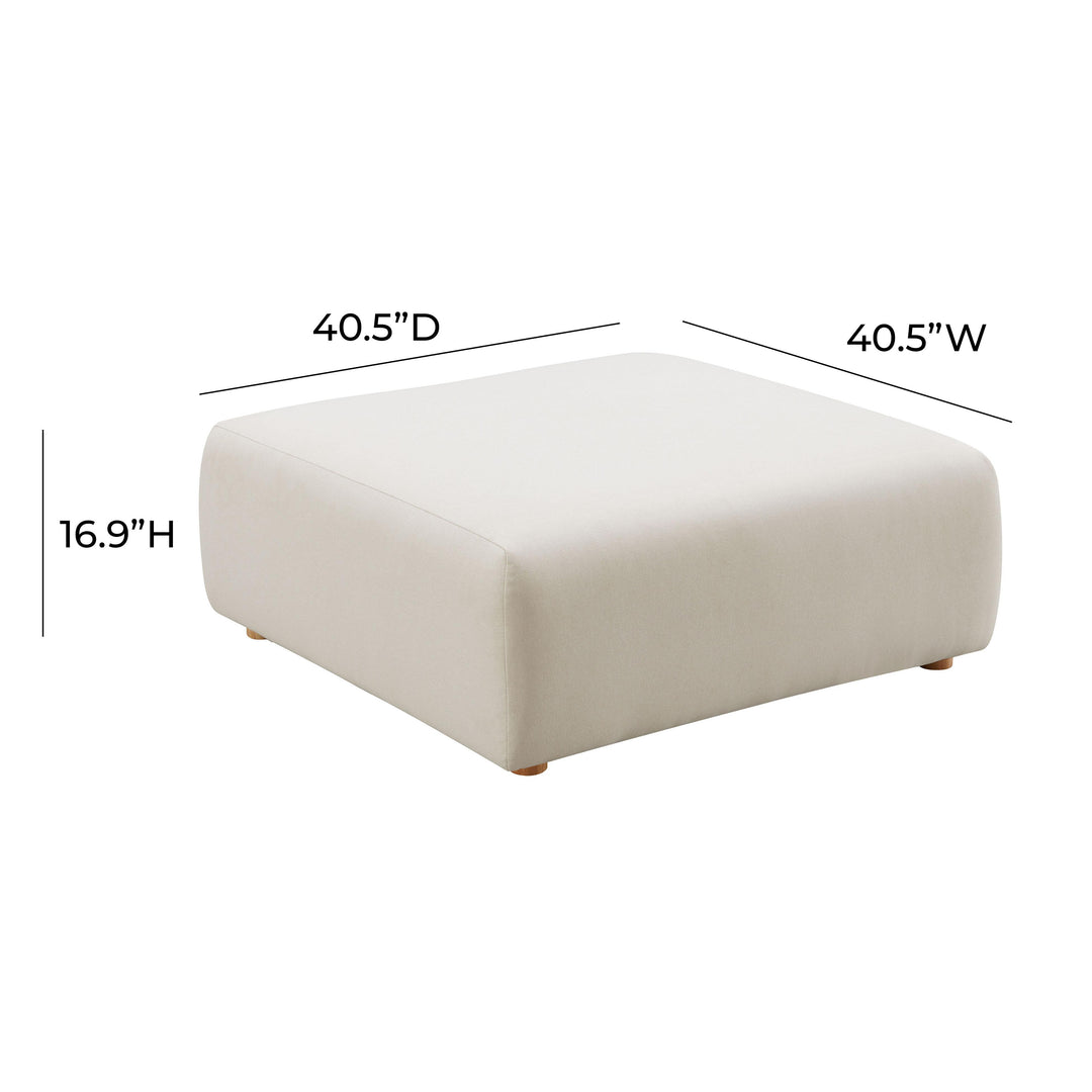 American Home Furniture | TOV Furniture - Hangover Cream Linen Ottoman
