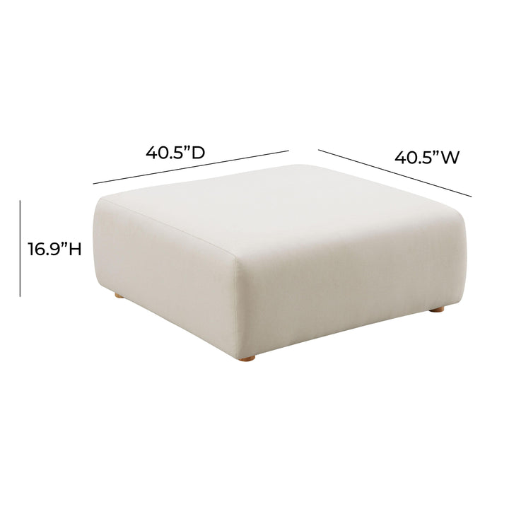 American Home Furniture | TOV Furniture - Hangover Cream Linen Ottoman