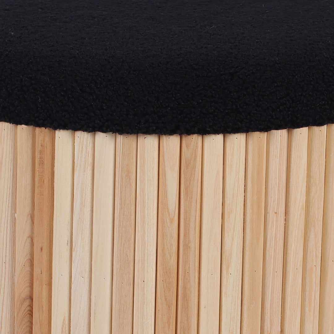 American Home Furniture | TOV Furniture - Sagano Black Tiered Storage Ottoman