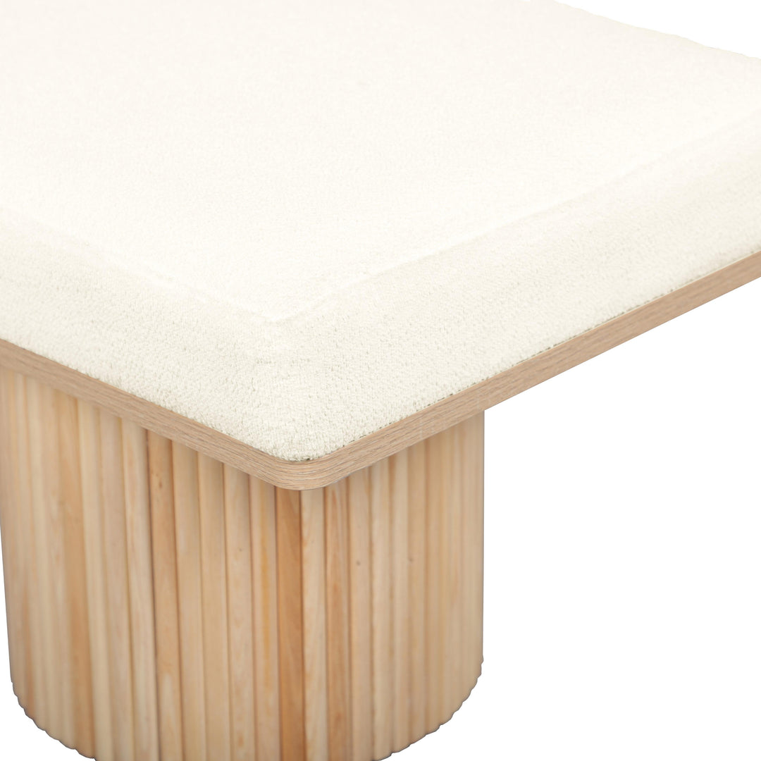 TOV Furniture Sagano White Dyed-Yarn Bench OTTOMANS, POUFS, + STOOLS