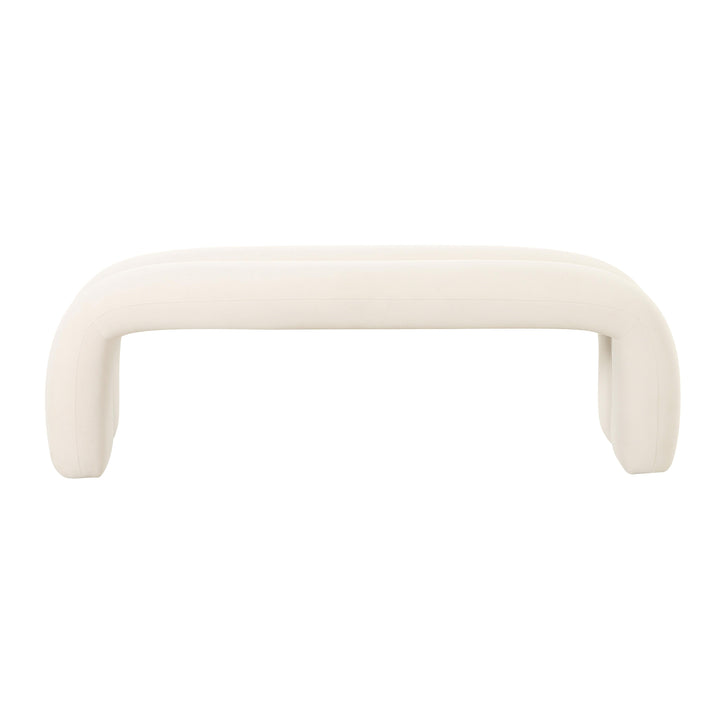 TOV Furniture Leigh Cream Velvet Channeled Bench BENCHES