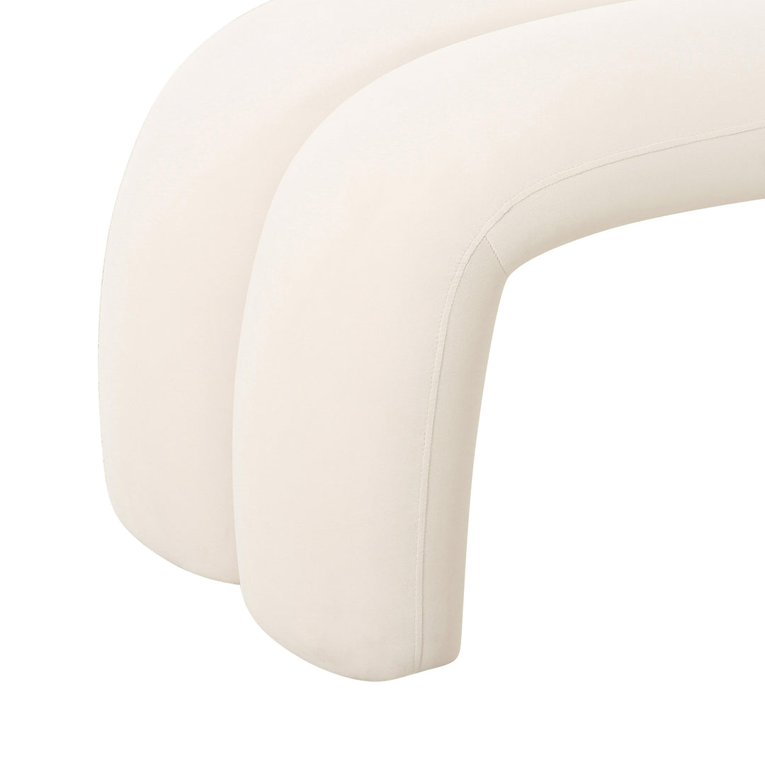 American Home Furniture | TOV Furniture - Leigh Cream Velvet Channeled Bench