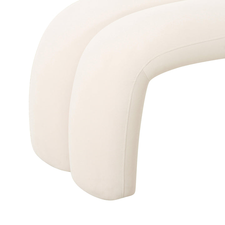 TOV Furniture Leigh Cream Velvet Channeled Bench BENCHES