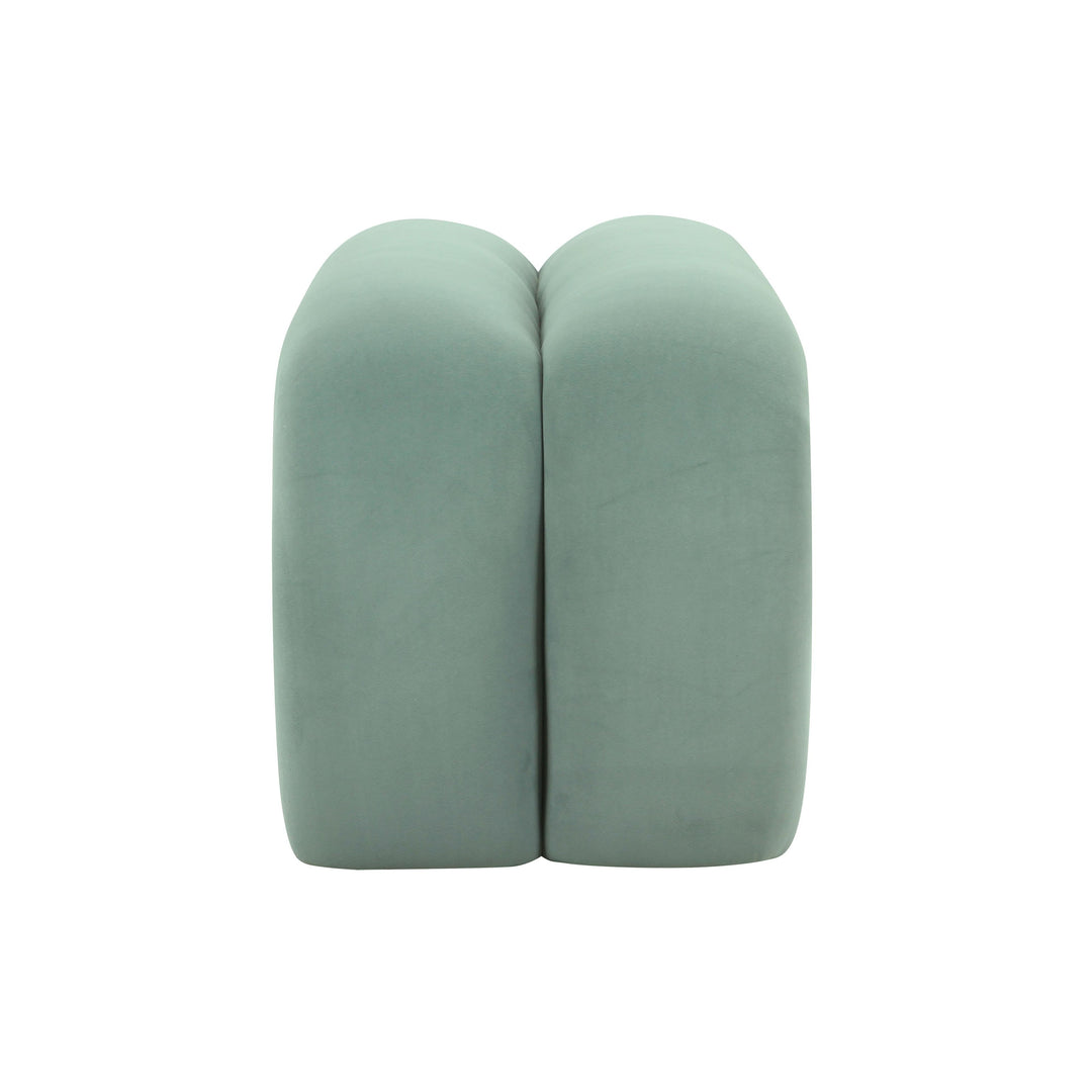 TOV Furniture Leigh Green Velvet Channeled Bench BENCHES