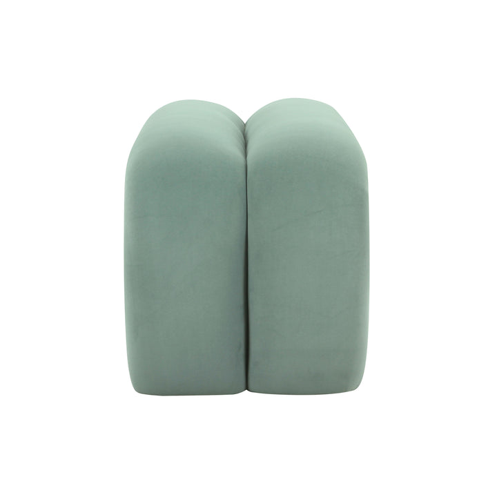 TOV Furniture Leigh Green Velvet Channeled Bench BENCHES