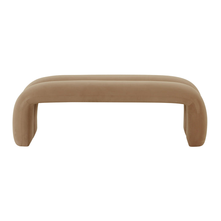 TOV Furniture Leigh Taupe Velvet Channeled Bench BENCHES