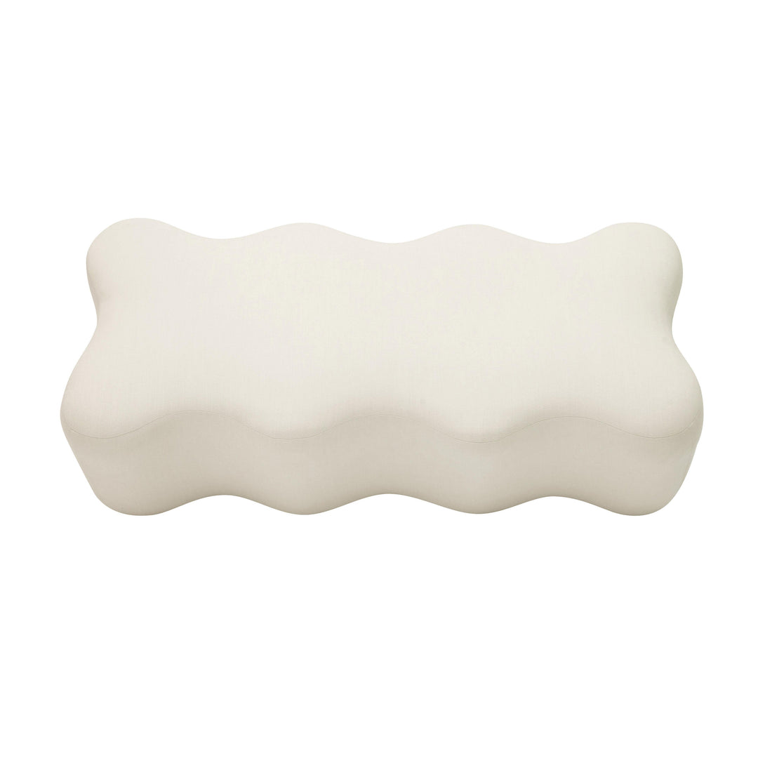 American Home Furniture | TOV Furniture - Archie Upholstered Bench in Cream Linen