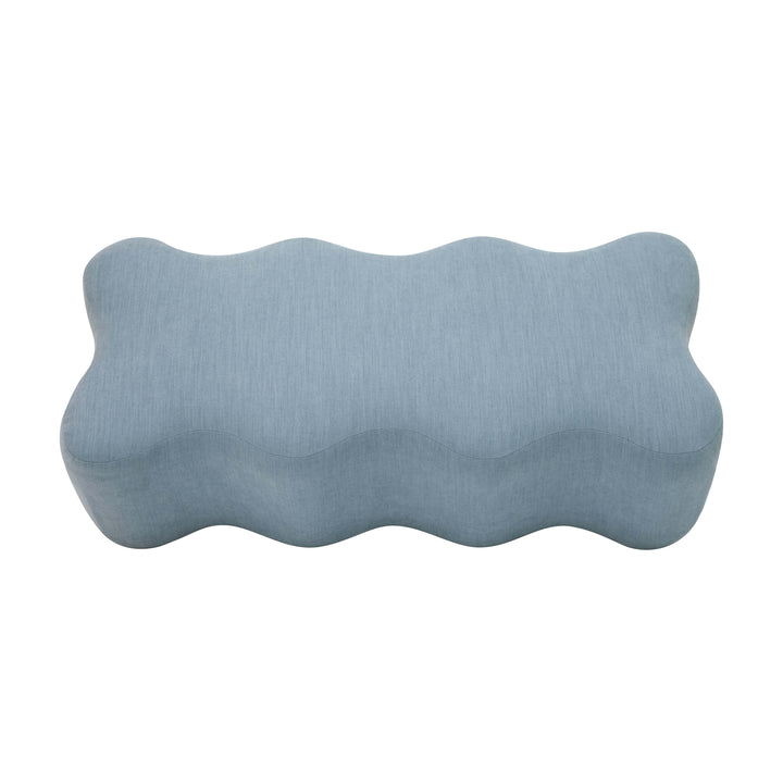 American Home Furniture | TOV Furniture - Archie Upholstered Bench in Faded Blue Linen