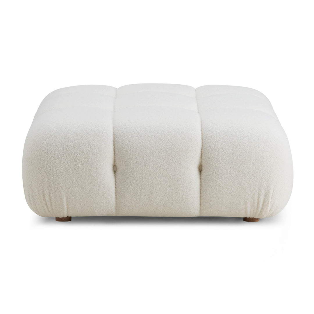 TOV Furniture Calliope Cream Vegan Shearling Modular Ottoman OTTOMANS, POUFS, + STOOLS