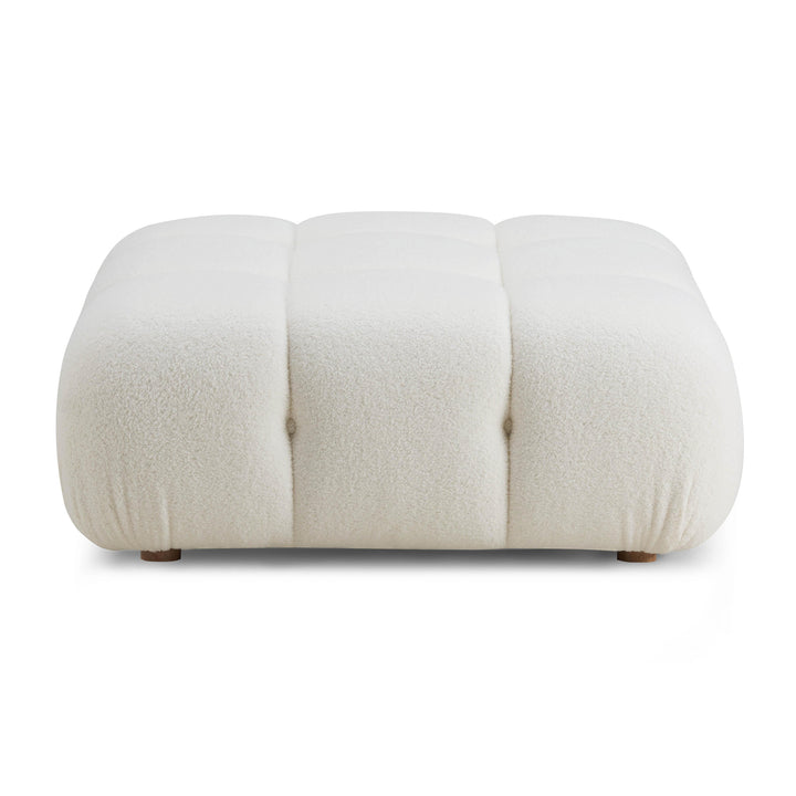 TOV Furniture Calliope Cream Vegan Shearling Modular Ottoman OTTOMANS, POUFS, + STOOLS