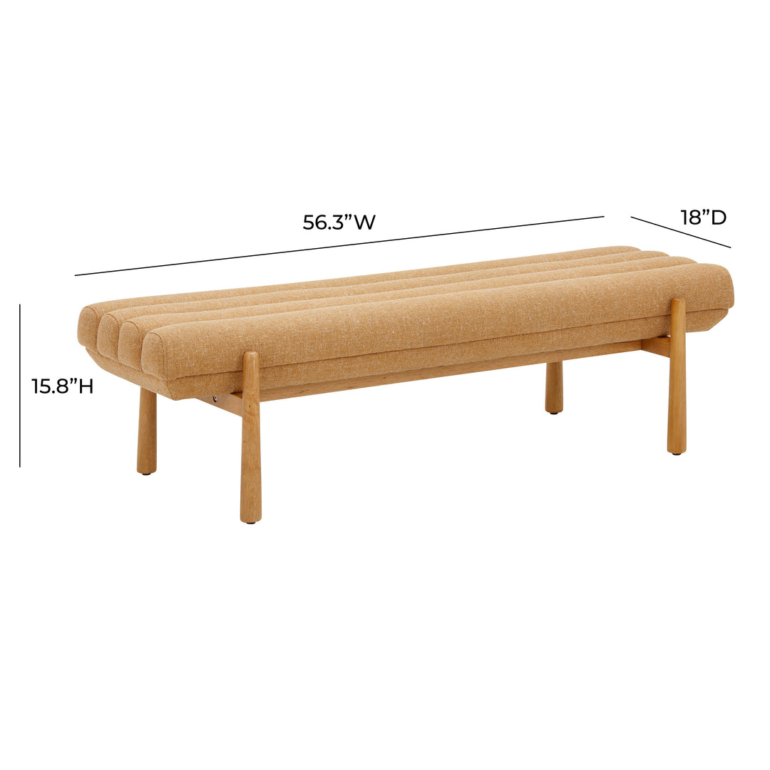 TOV Furniture Julianna Sunflower Yellow Heavy Linen Bench BENCHES