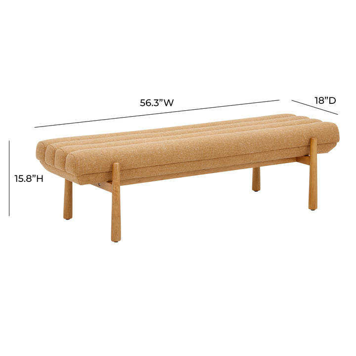 TOV Furniture Julianna Sunflower Yellow Heavy Linen Bench BENCHES