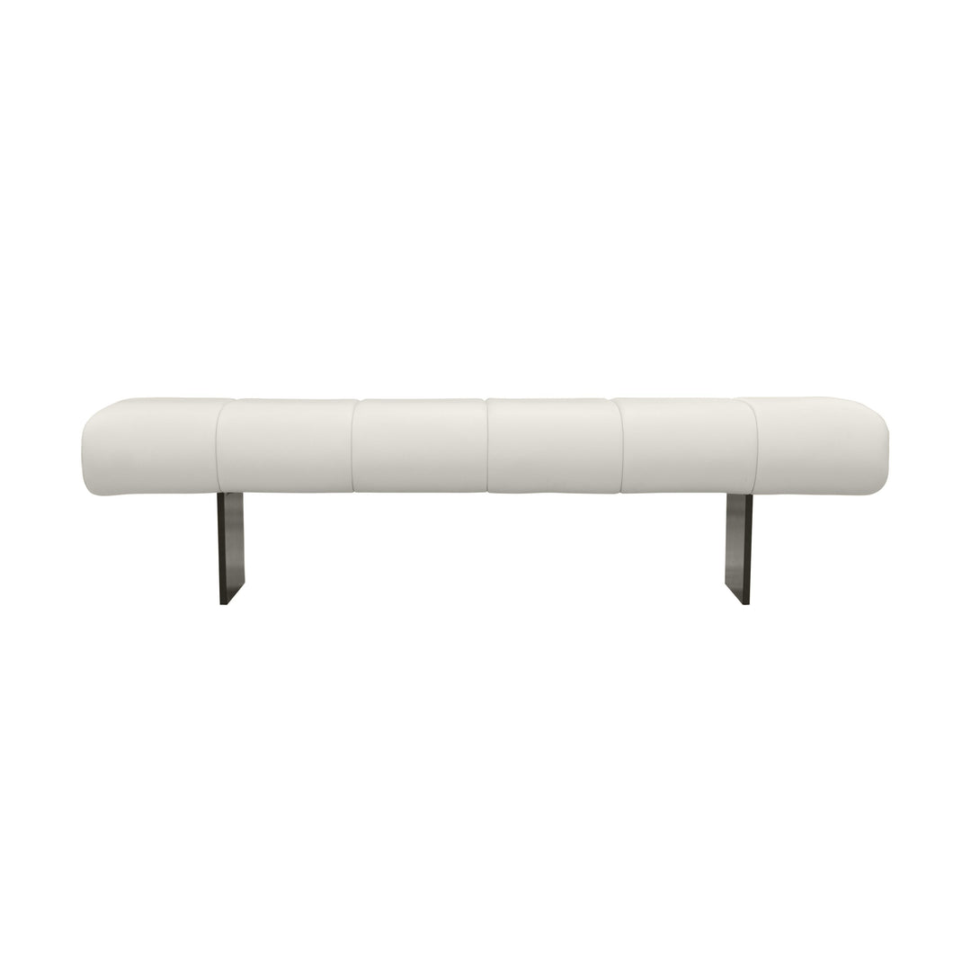American Home Furniture | TOV Furniture - Karol Cream Vegan Leather Bench