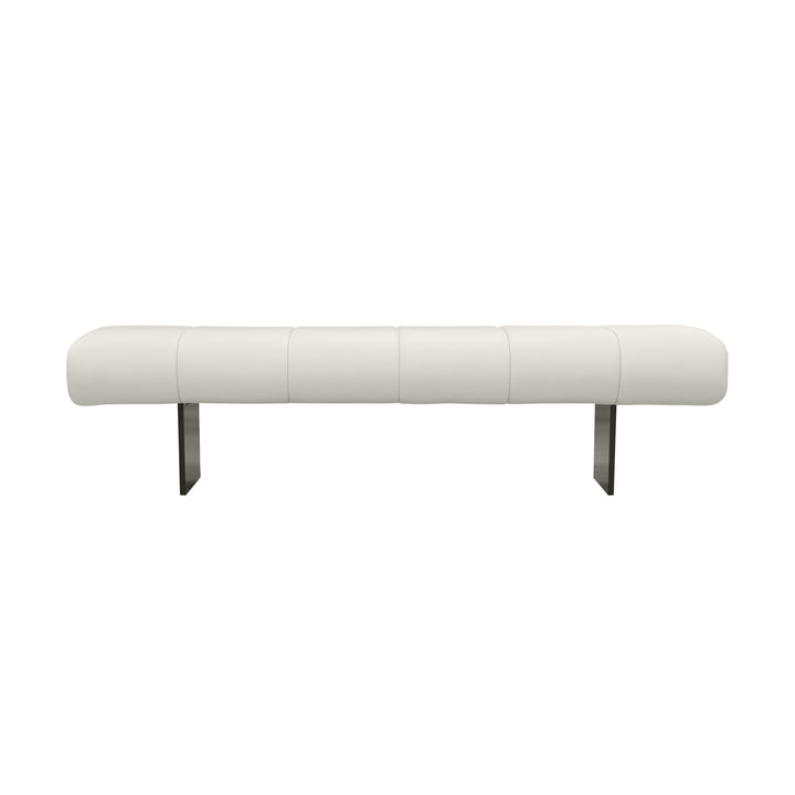 American Home Furniture | TOV Furniture - Karol Cream Vegan Leather Bench