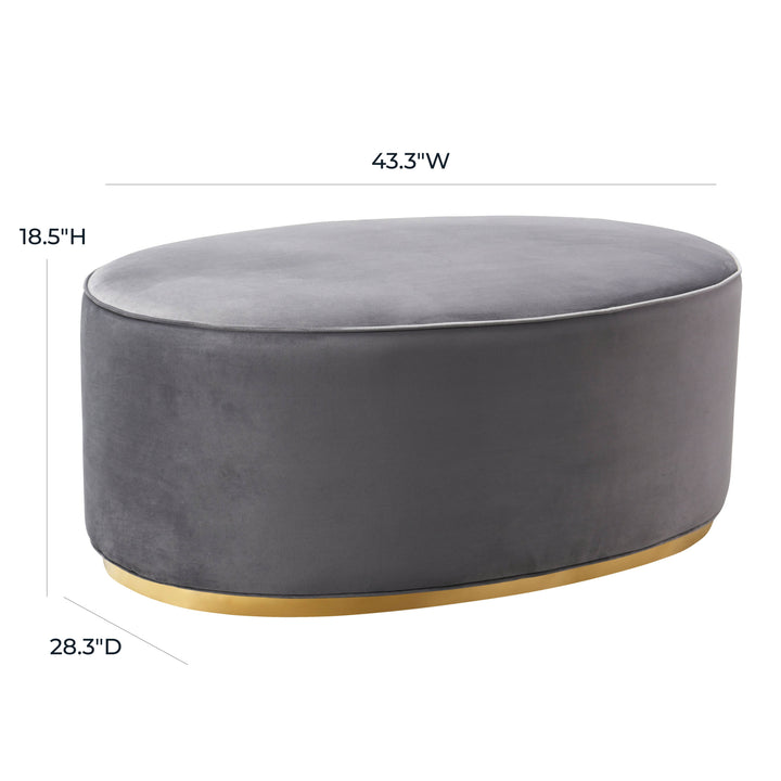 TOV Furniture Scarlett Grey Ottoman OTTOMANS, POUFS, + STOOLS