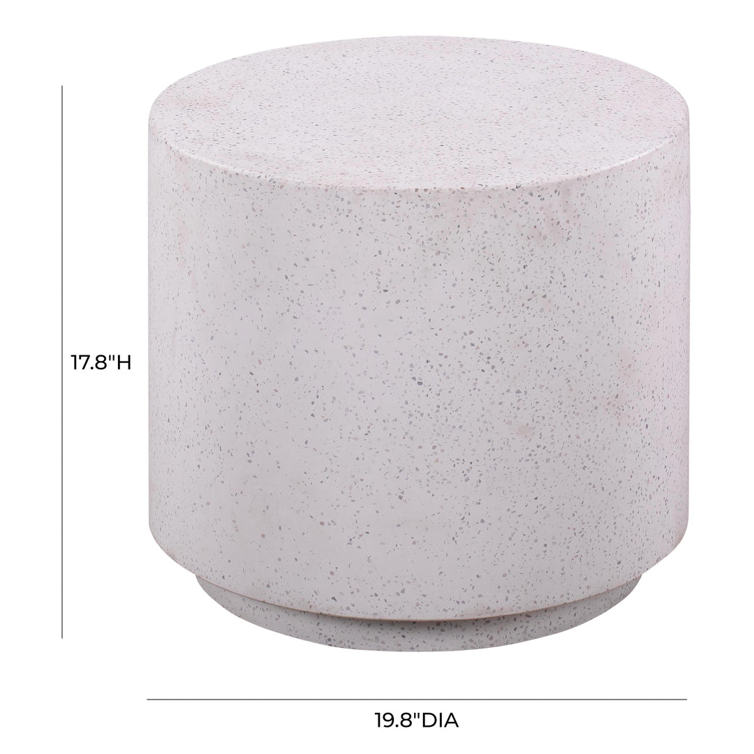TOV Furniture Terrazzo Light Speckled Side Table OUTDOOR ACCENT TABLES
