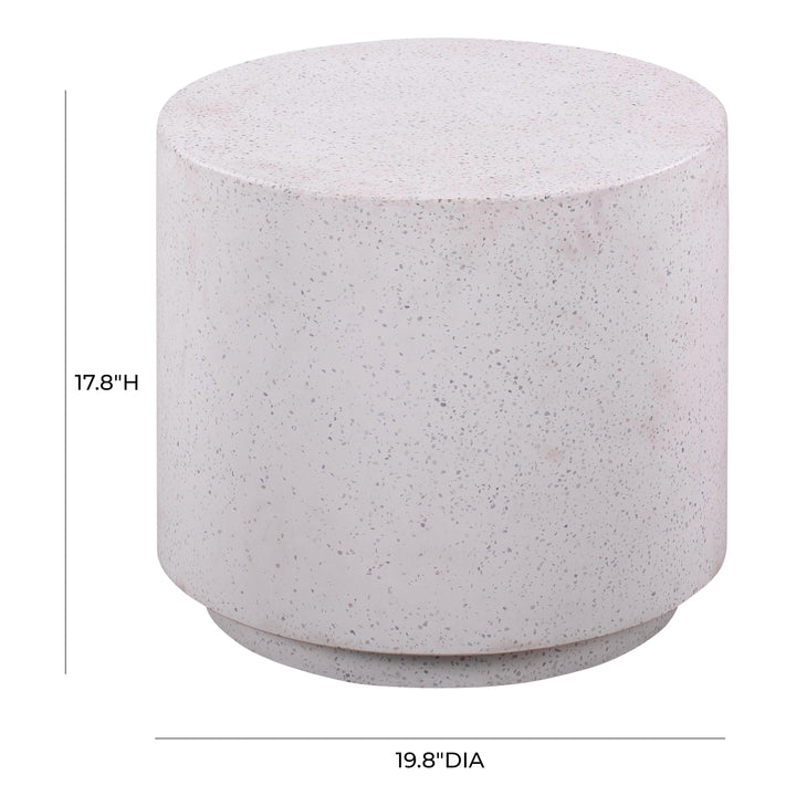 TOV Furniture Terrazzo Light Speckled Side Table OUTDOOR ACCENT TABLES