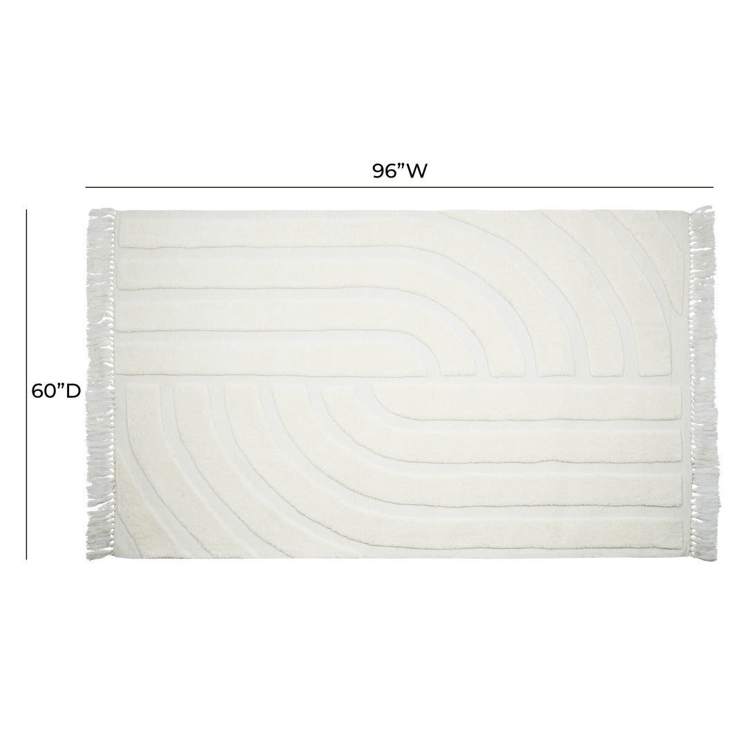 American Home Furniture | TOV Furniture - Loop White 5' x 8' Area Rug