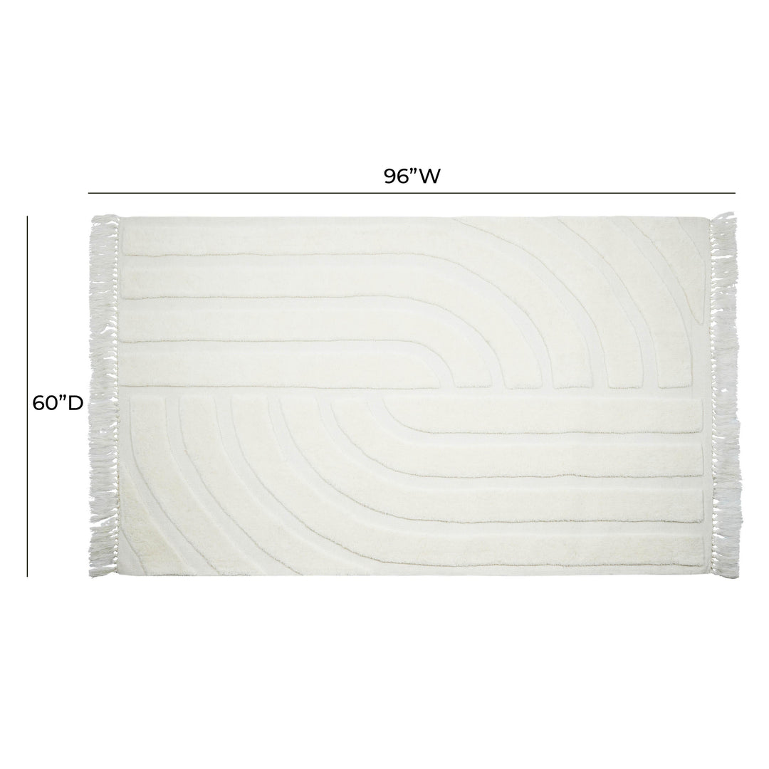 TOV Furniture Loop White 5' x 8' Area Rug RUGS