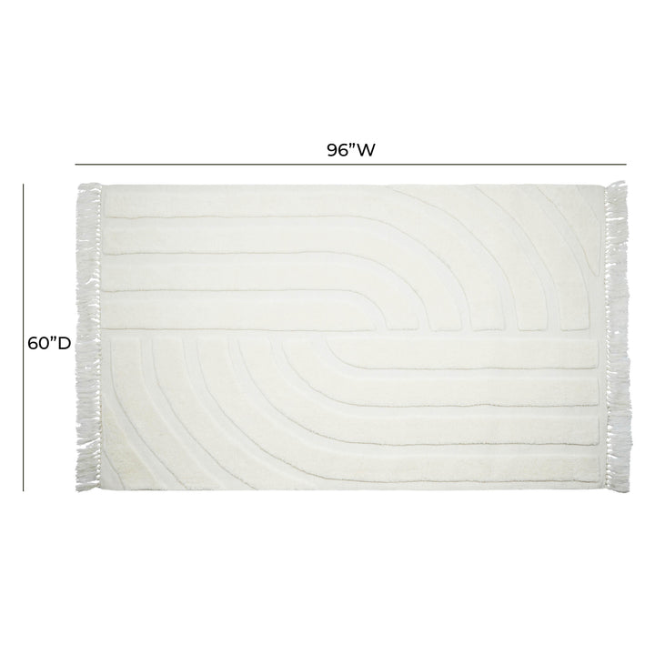 TOV Furniture Loop White 5' x 8' Area Rug RUGS