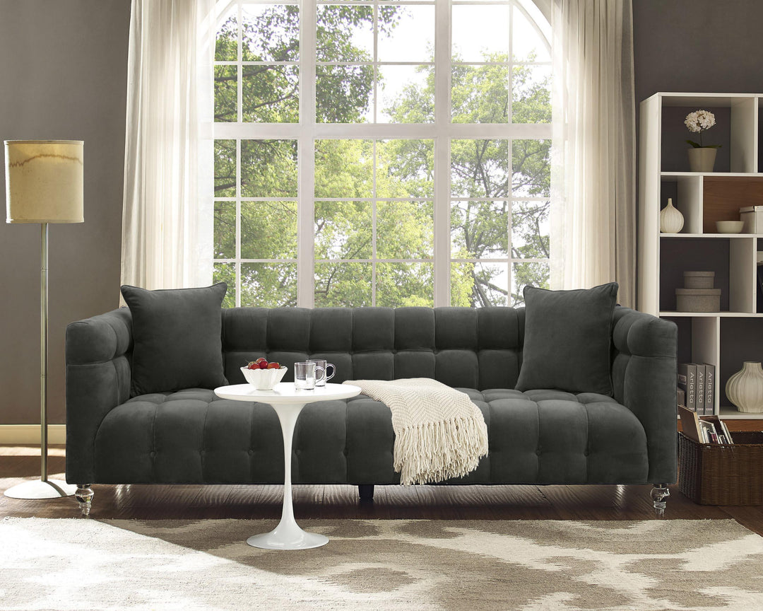 TOV Furniture Bea Grey Velvet Sofa SOFAS + SECTIONALS