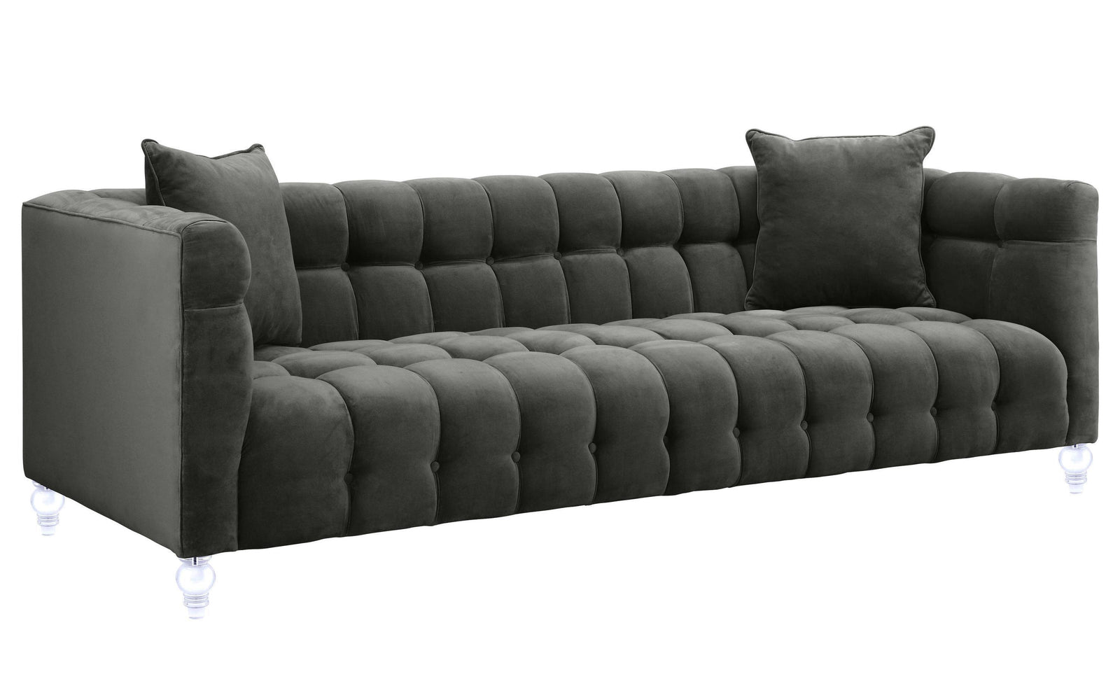 TOV Furniture Bea Grey Velvet Sofa SOFAS + SECTIONALS