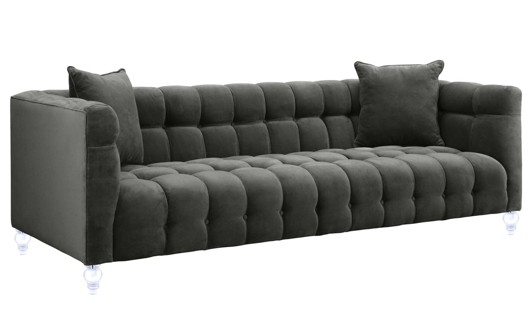 TOV Furniture Bea Grey Velvet Sofa SOFAS + SECTIONALS