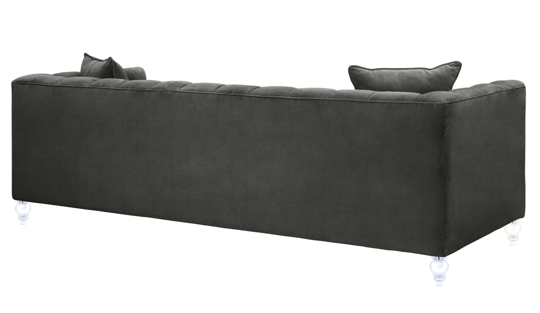 TOV Furniture Bea Grey Velvet Sofa SOFAS + SECTIONALS