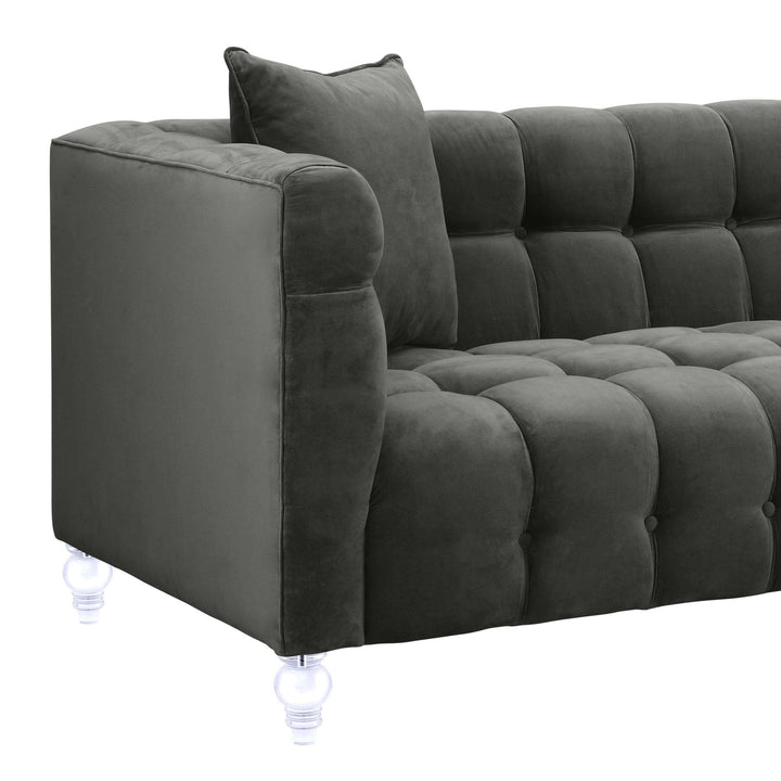 TOV Furniture Bea Grey Velvet Sofa SOFAS + SECTIONALS