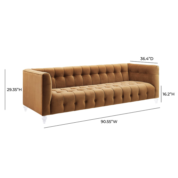 TOV Furniture Bea Cognac Velvet Sofa SOFAS + SECTIONALS