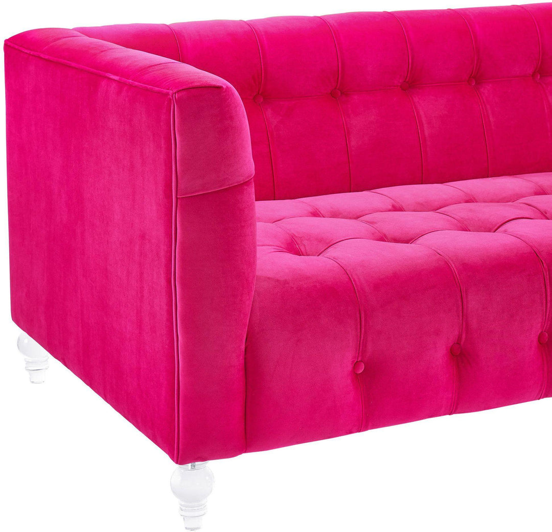 American Home Furniture | TOV Furniture - Bea Hot Pink Velvet Sofa